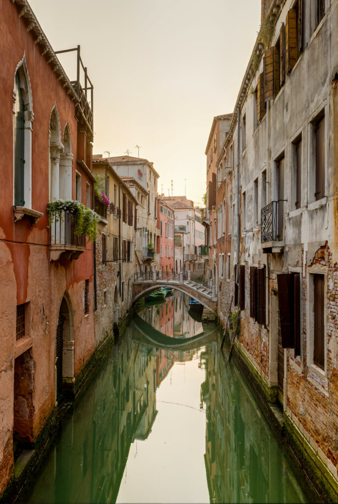 Charming Canal Scene Wallpaper: Historic Houses & Serene Reflections