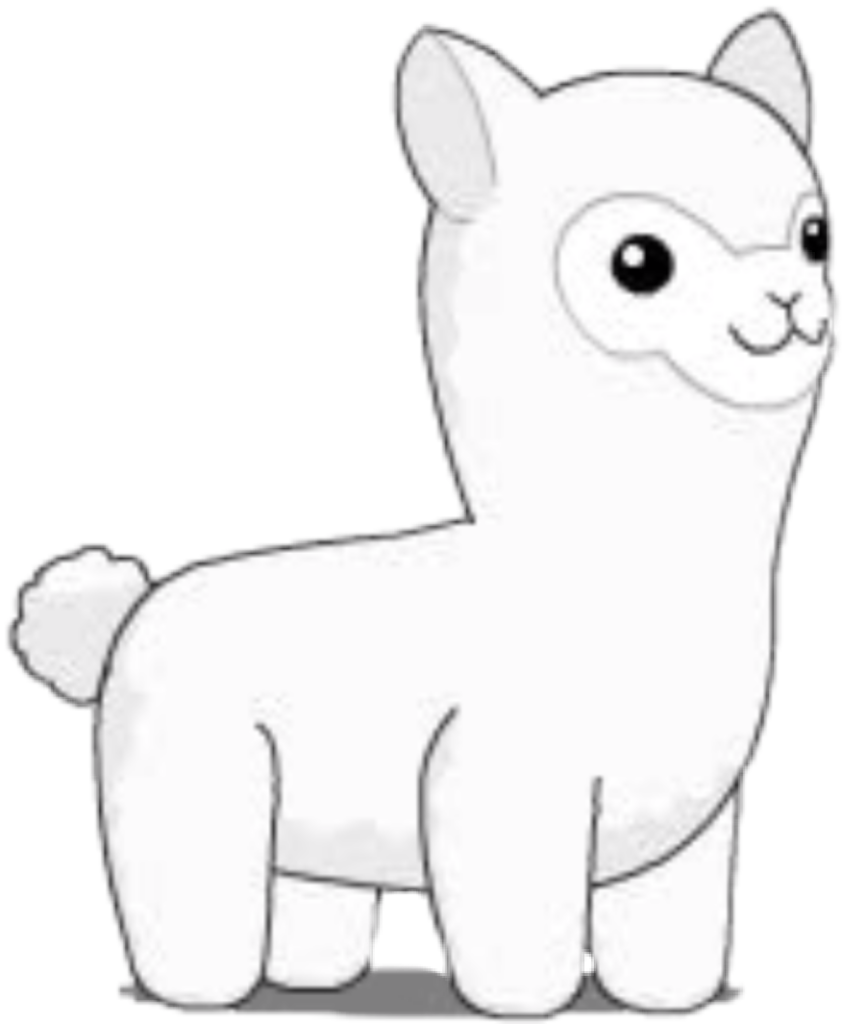 Charming Cartoon Alpaca Illustration: Fluffy Fun Wallpaper Design