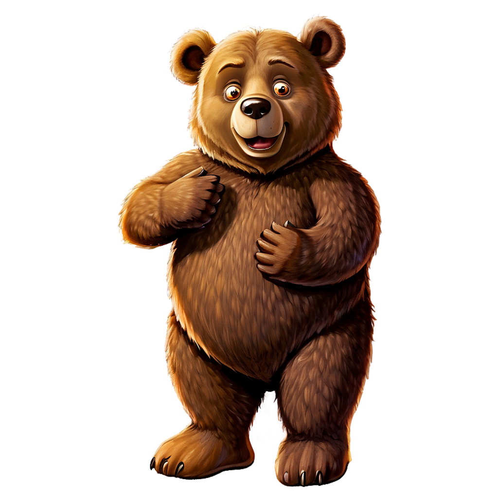 Charming Cartoon Bear Wallpaper: Warm & Playful Design