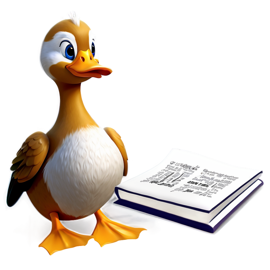 Charming Cartoon Duck Reading Book - Cheerful Wallpaper for Learning