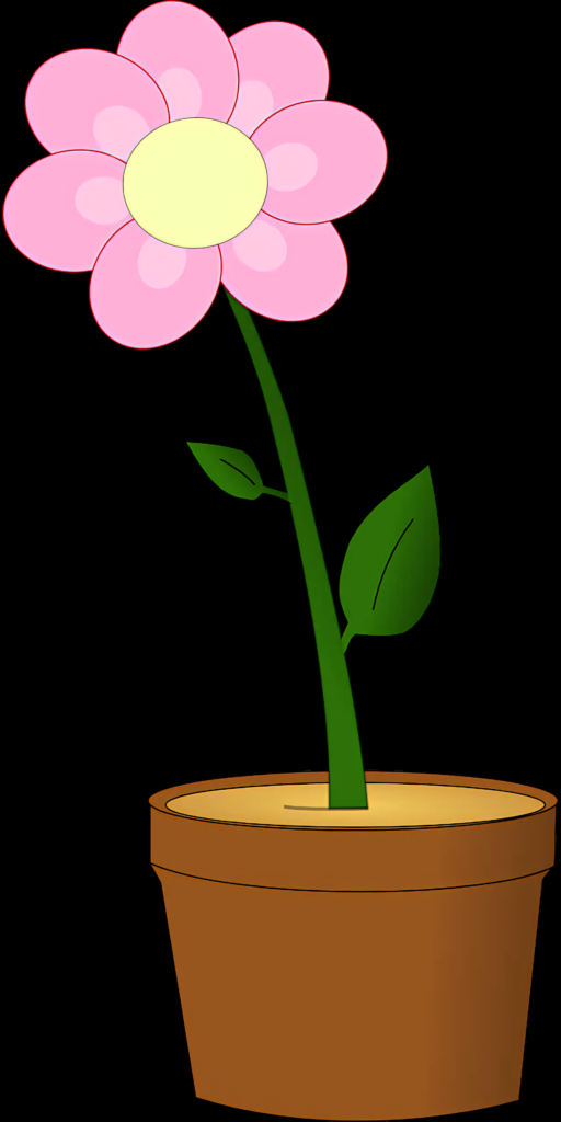Charming Cartoon Flower Wallpaper: Cheerful Pink & Yellow Design