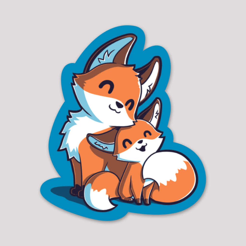 Charming Cartoon Fox Wallpaper: Playful & Vibrant Background Design