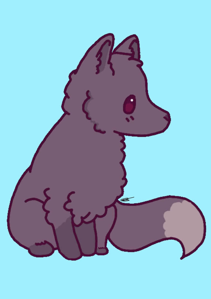 Charming Cartoon Fox Wallpaper on Light Blue Background