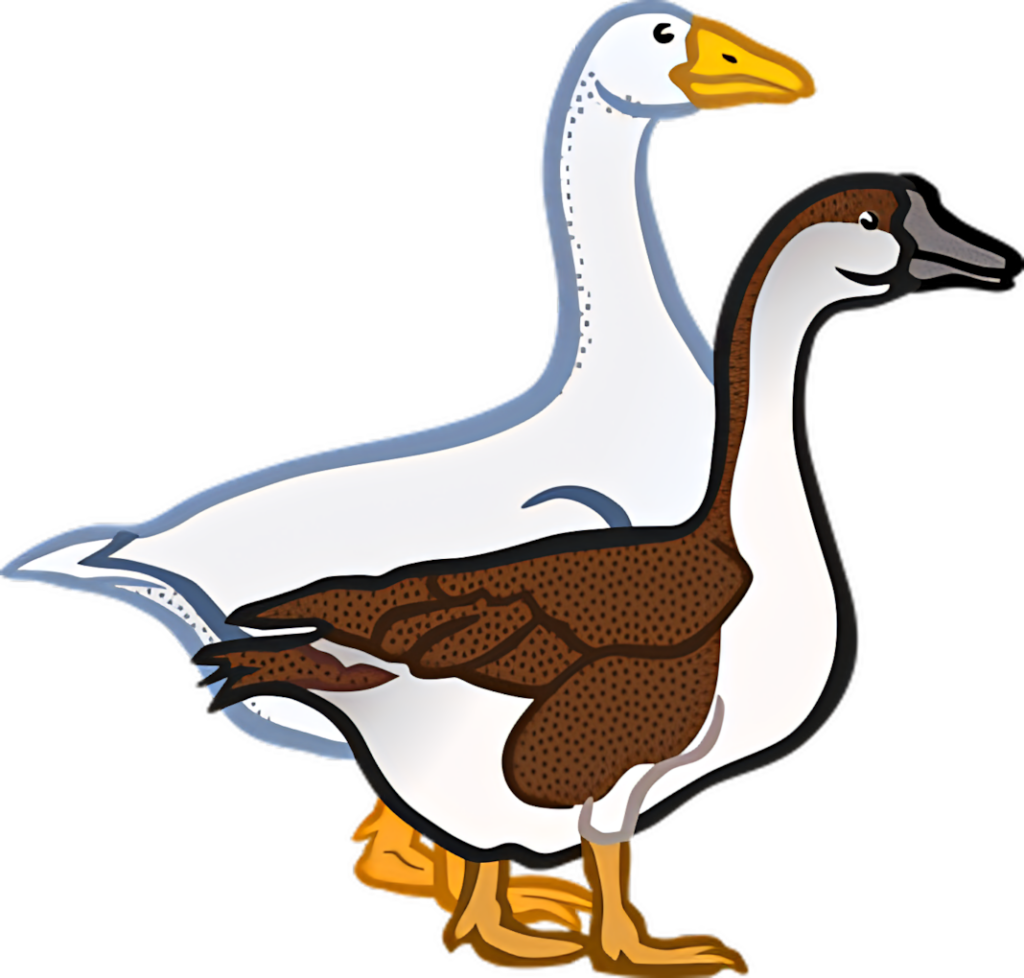 Whimsical Cartoon Geese Wallpaper - Nature-Inspired Digital Background