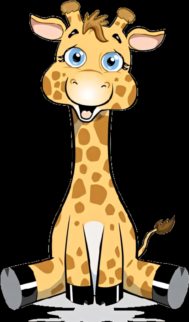 Cheerful Cartoon Giraffe Wallpaper: Whimsical and Charming Design