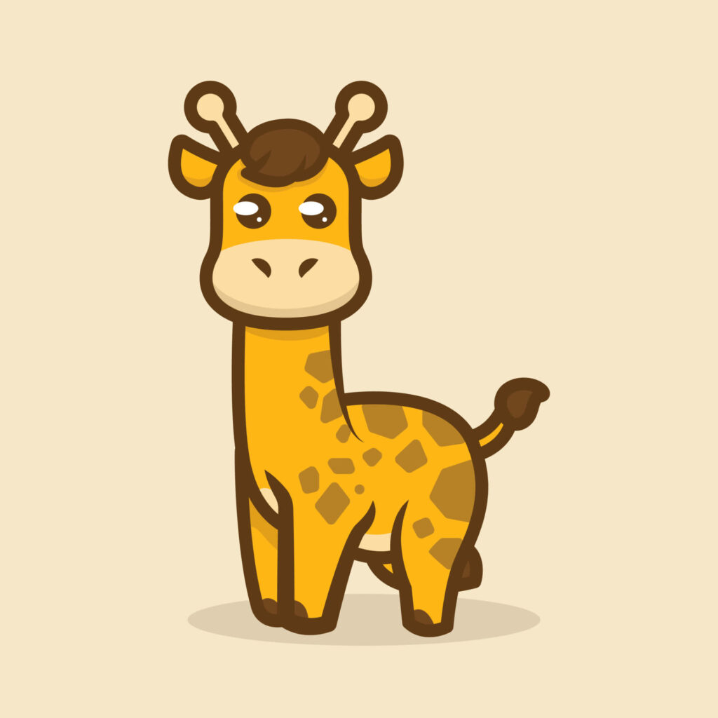 Charming Cartoon Giraffe Wallpaper - Cheerful Yellow Background