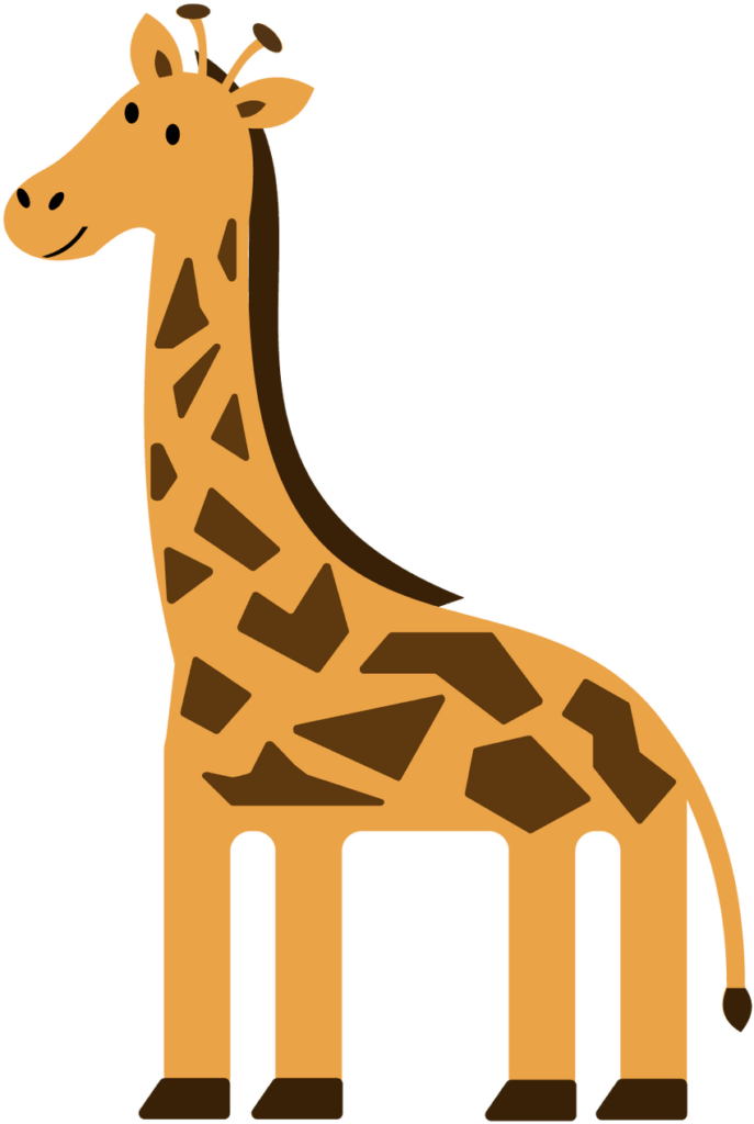 Charming Cartoon Giraffe Wallpaper: Whimsical Side View Design