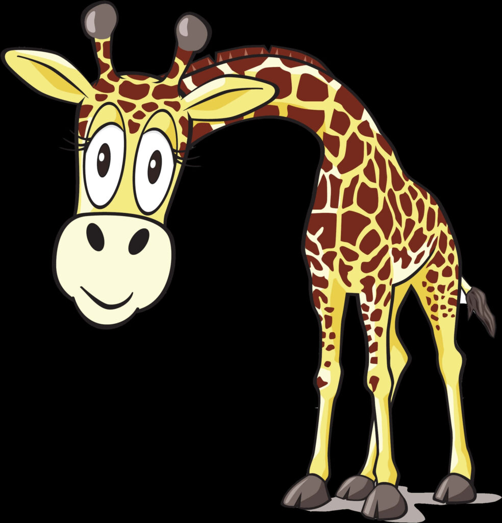 Charming Cartoon Giraffe Wallpaper - Playful & Friendly Design