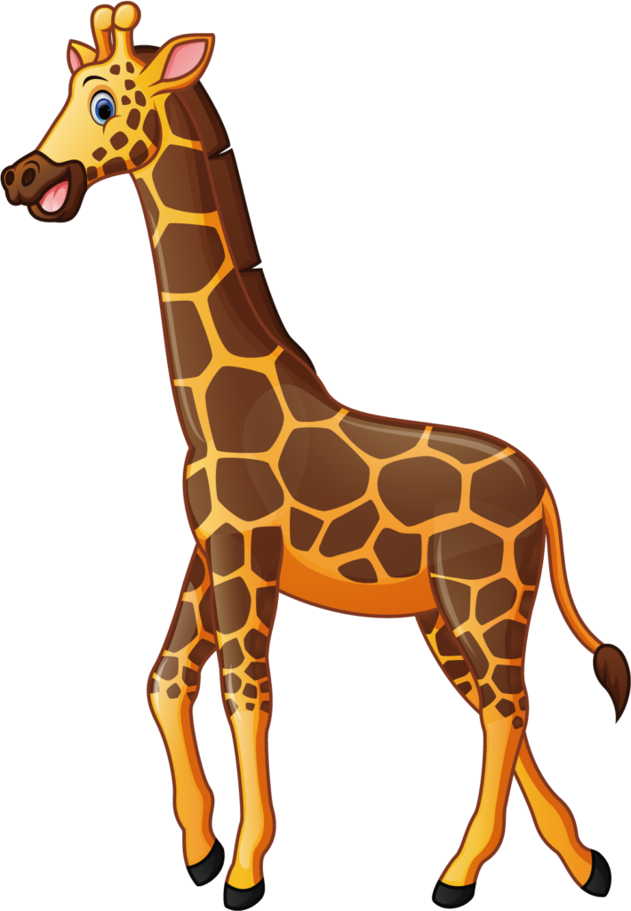 Charming Cartoon Giraffe Wallpaper on Transparent Background
