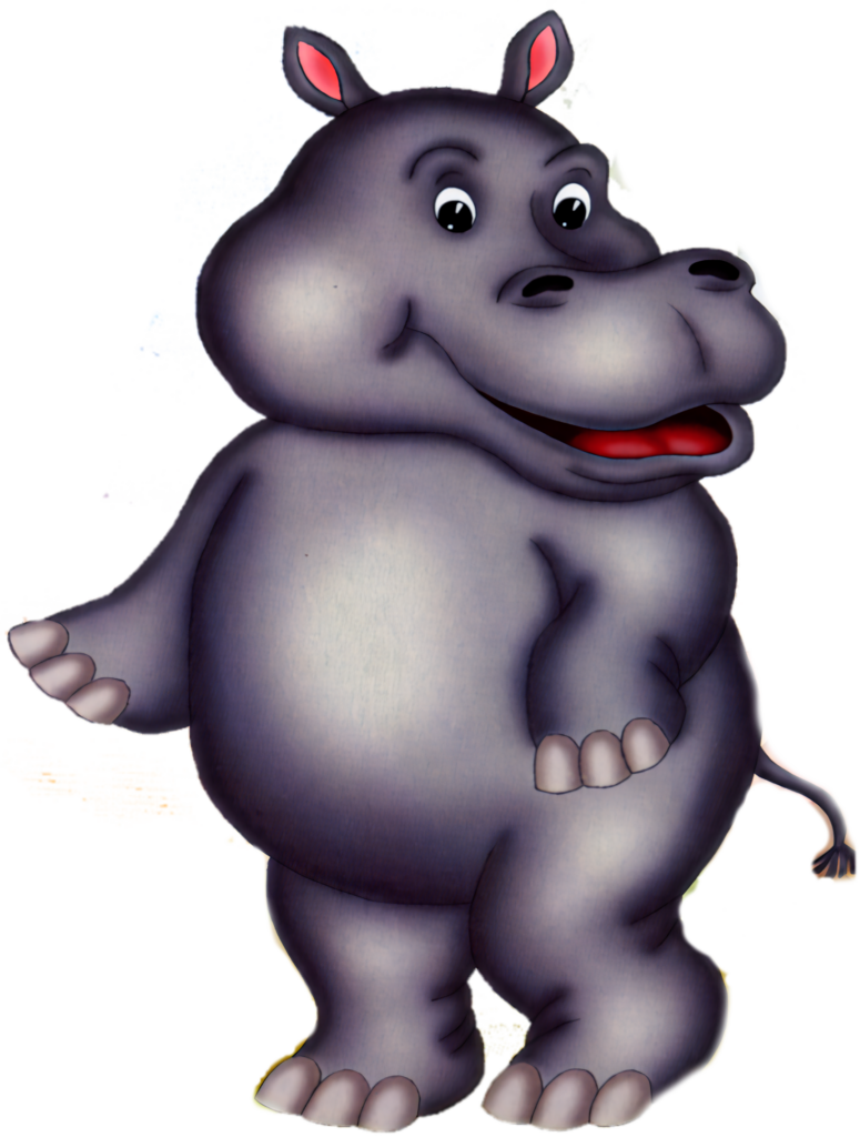 Charming Cartoon Hippopotamus Wallpaper - Playful Hippo Design