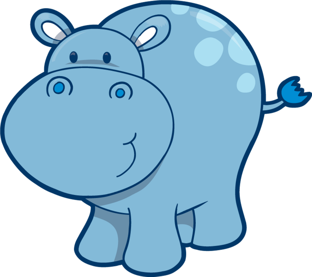 Charming Blue Cartoon Hippo Wallpaper – Cute & Playful Design