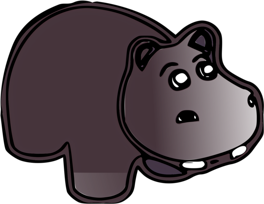 Playful Cartoon Hippopotamus Wallpaper: Minimalist Vector Art