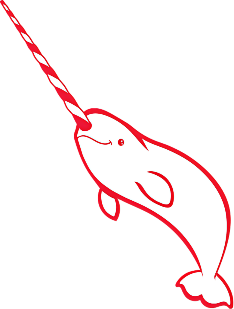 Playful Cartoon Narwhal Wallpaper: Whimsical Marine Life Design