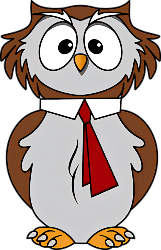Charming Cartoon Owl in Red Tie Wallpaper: Playful & Whimsical Background
