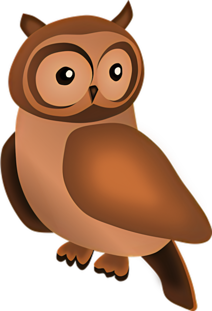 Charming Cartoon Owl Wallpaper - Whimsical Brown Background Design