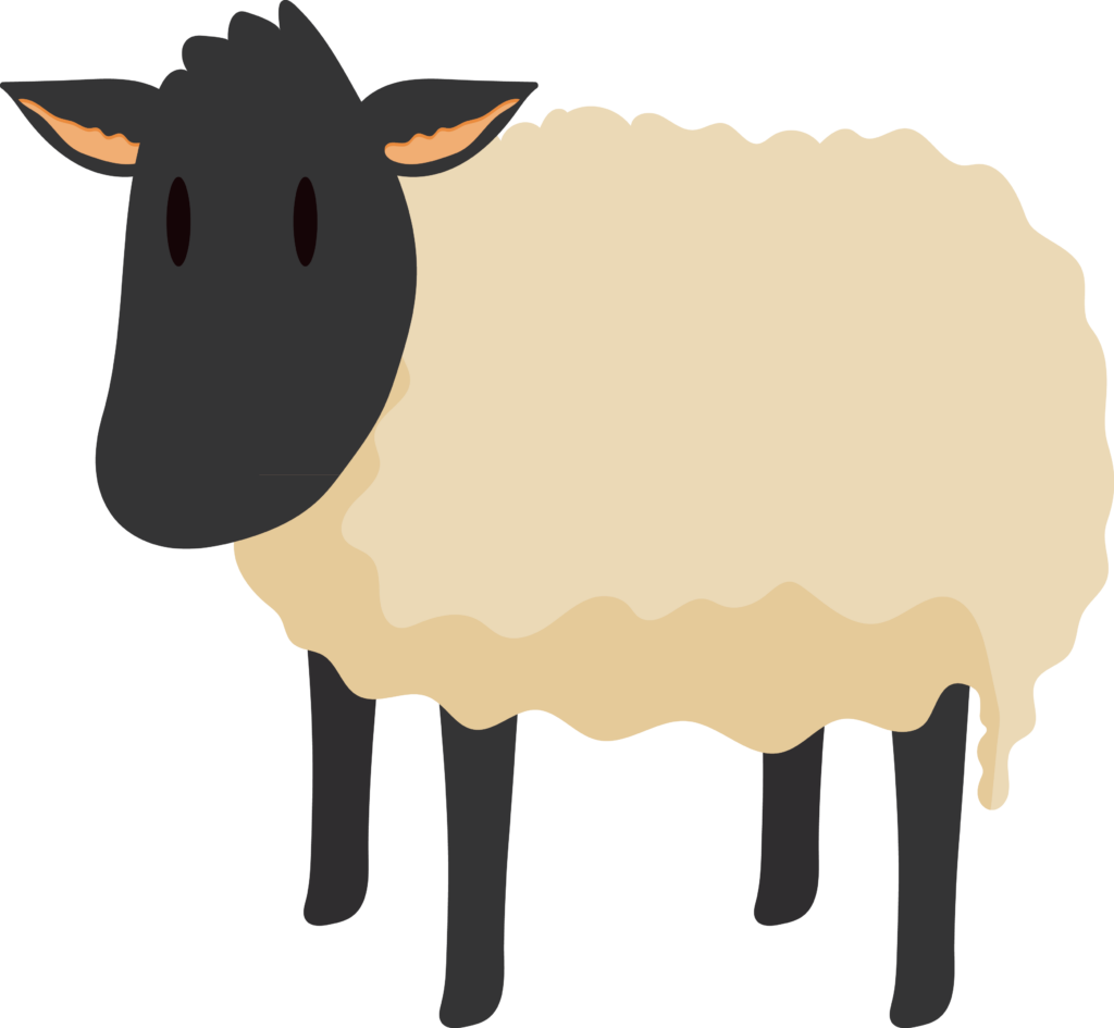 Charming Cartoon Sheep Illustration for Kids' Decor & Materials Wallpaper