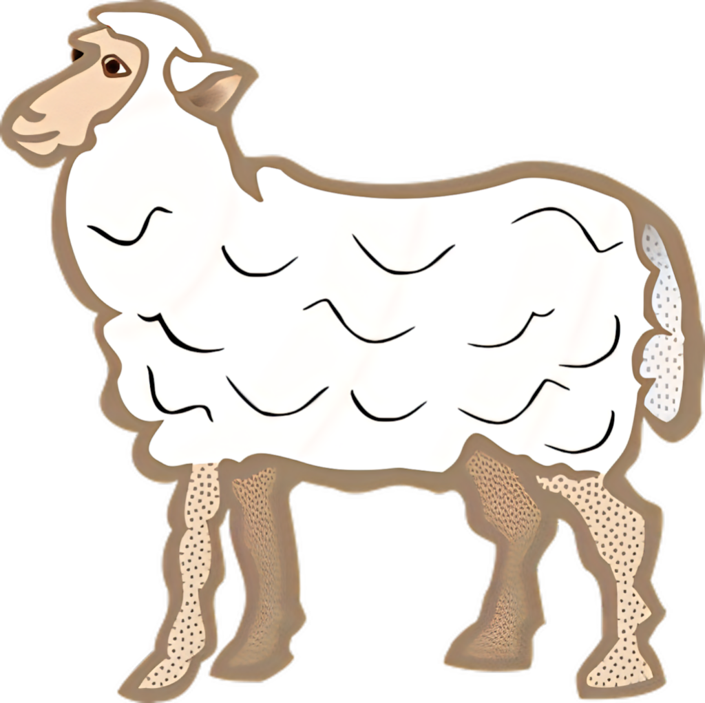 Charming Cartoon Sheep Wallpaper: Fluffy White Design with Whimsical Style