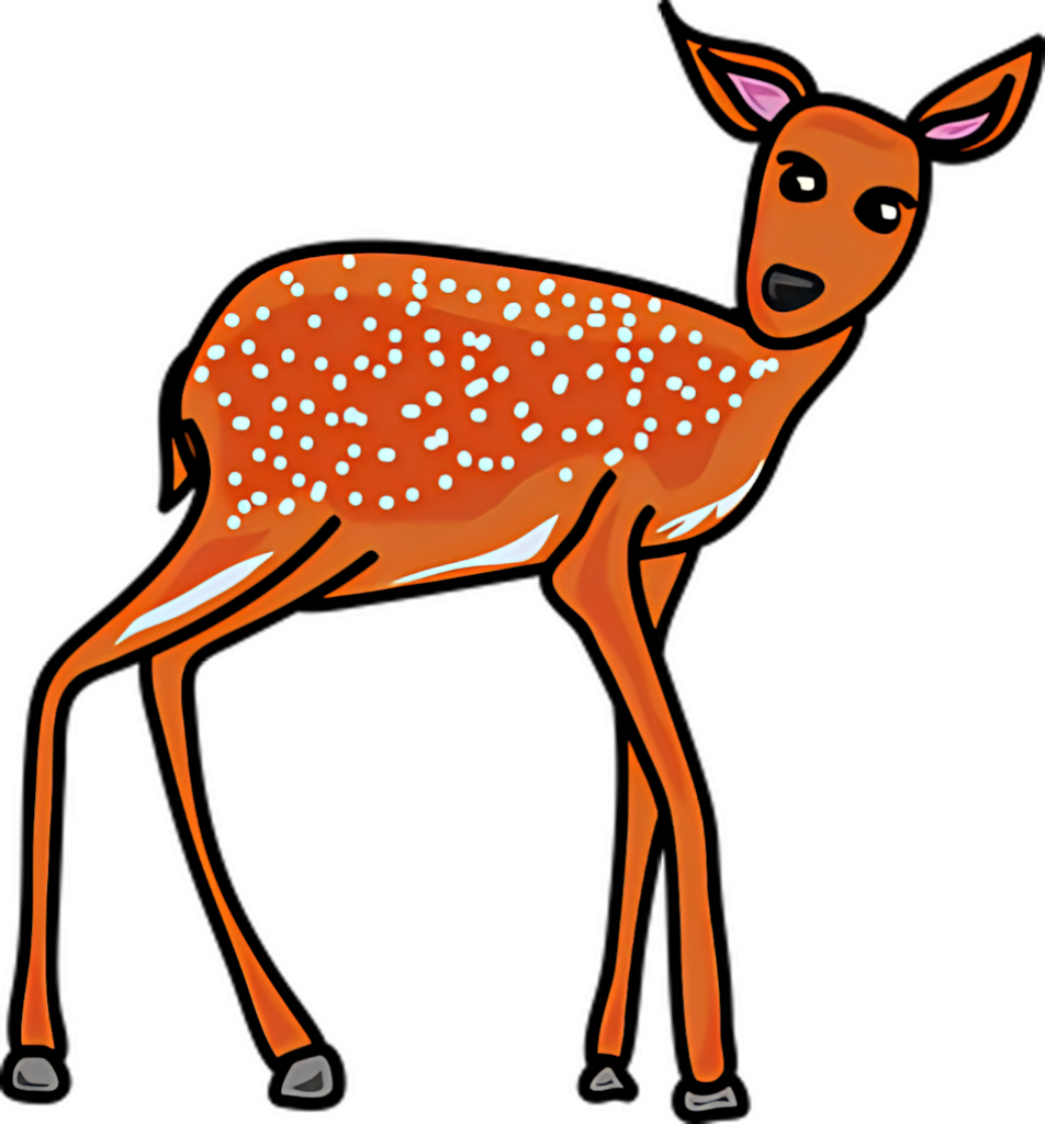 Charming Cartoon Spotted Deer Wallpaper: Vibrant Design & Graceful Form