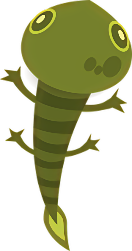 Charming Cartoon Tadpole Wallpaper - Playful Green Illustration