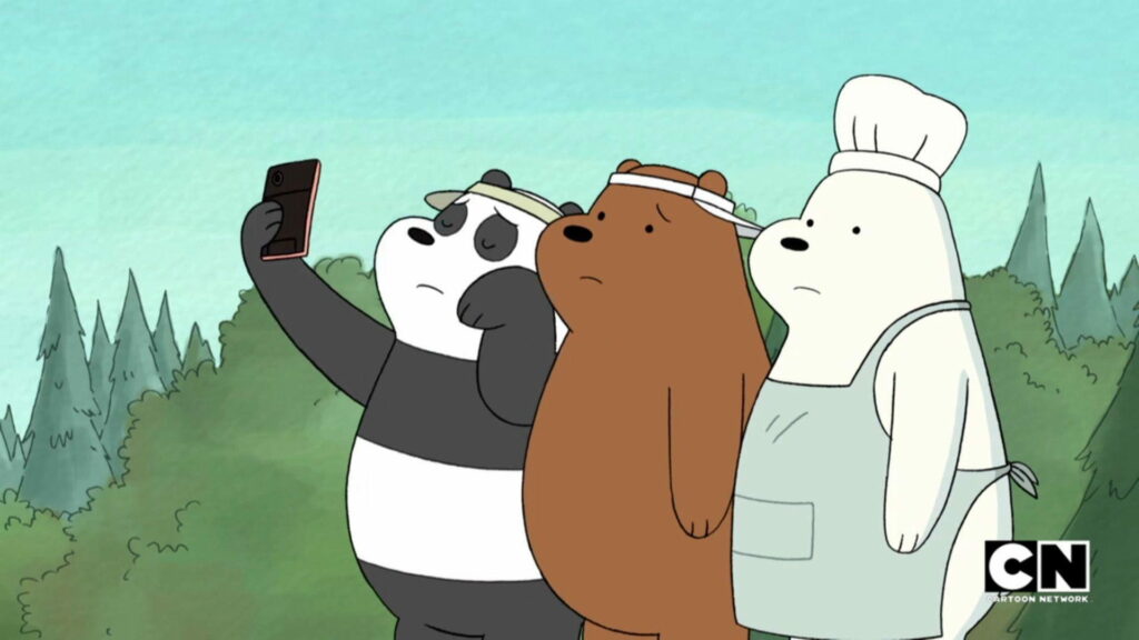 Colorful Cartoon Trio: We Bare Bears in Stunning HD Wallpaper