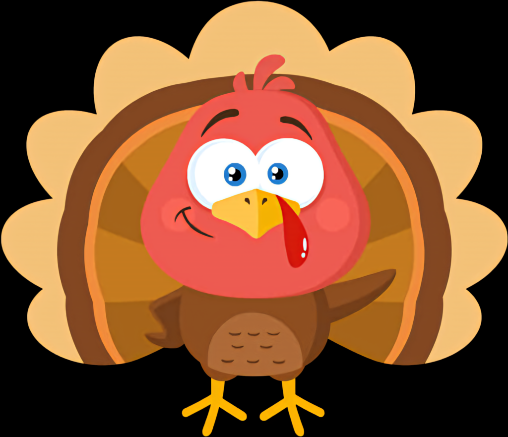 Cheerful Cartoon Turkey Wallpaper for Thanksgiving Decor