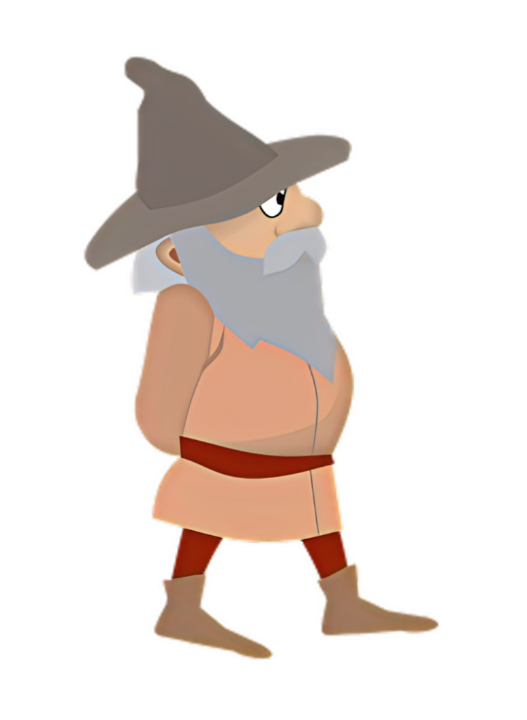 Charming Cartoon Wizard Wallpaper: Whimsical Minimalist Design