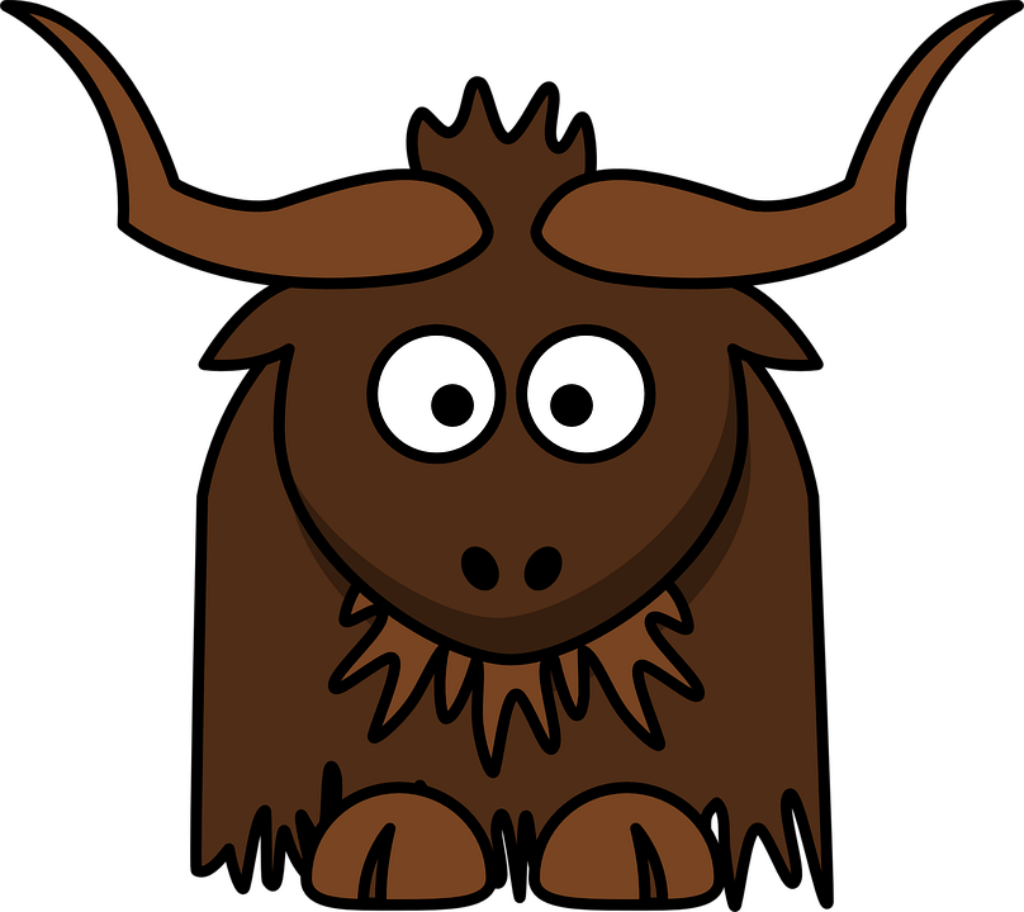 Charming Cartoon Yak Wallpaper: Playful & Whimsical Design