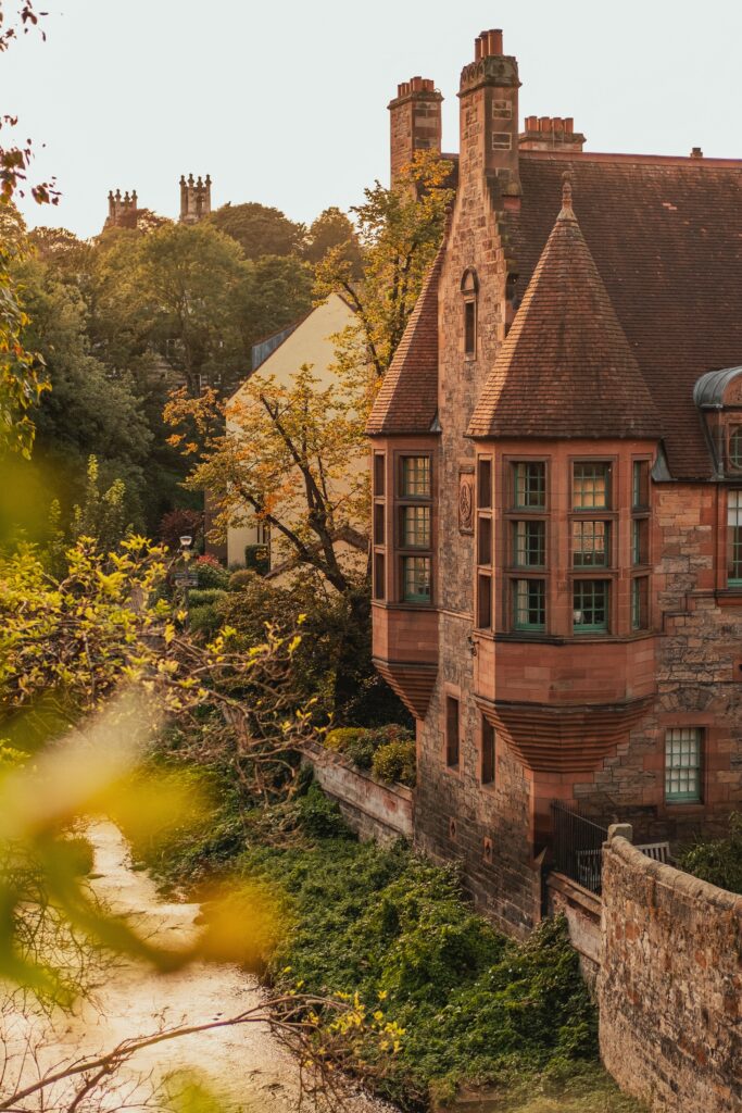 Charming Castle Wallpaper: Timeless Village Serenity & Earthy Tones