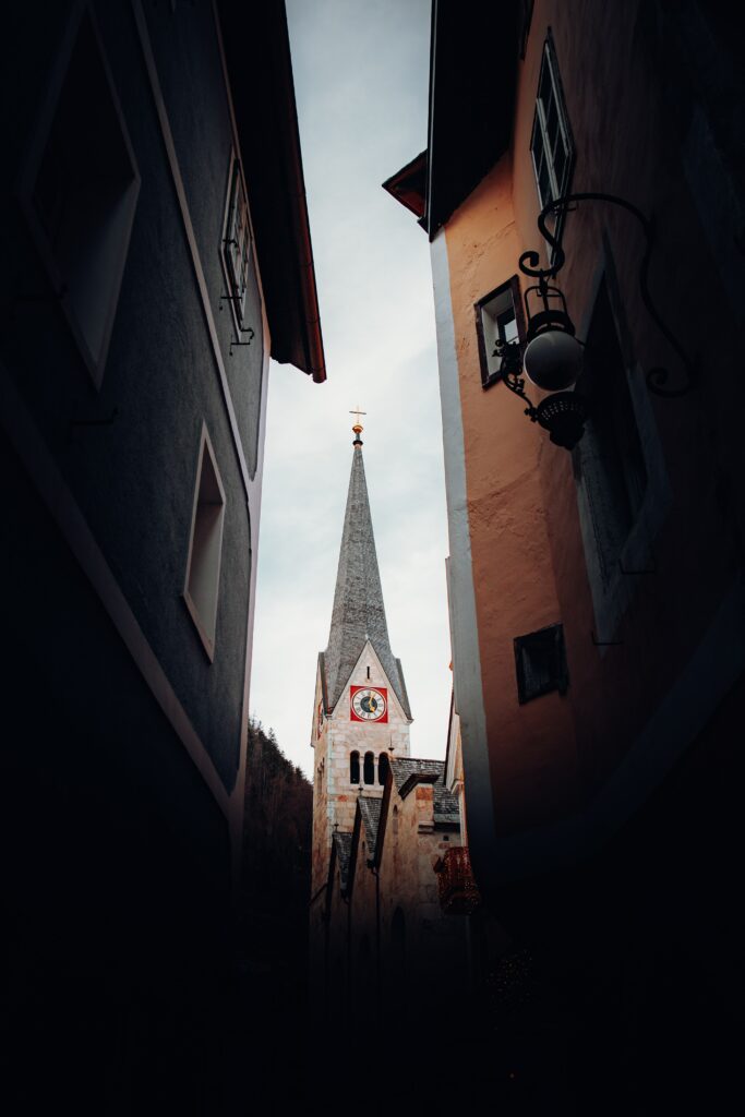Charming Chapel Wallpaper: Historic Urban Architecture Background