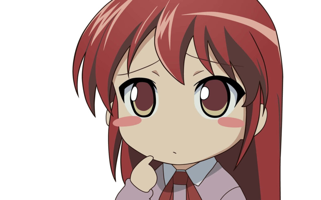 Chibi Anime Wallpaper: Embarrassed Character with Flushed Face