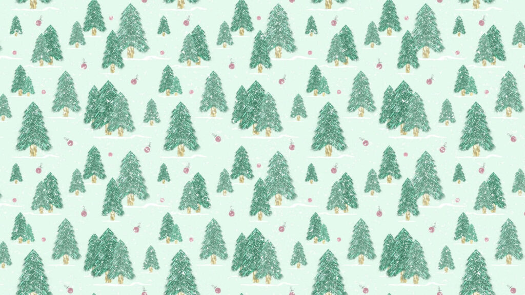 Cozy Christmas Tree Wallpaper Design - Festive Holiday Background