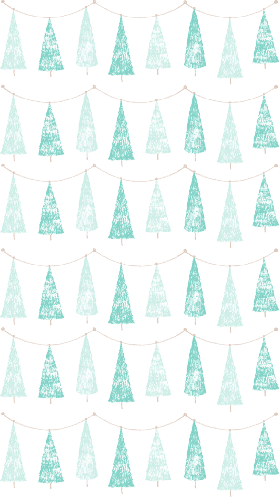Charming Teal Christmas Tree Wallpaper: Cozy Holiday Background