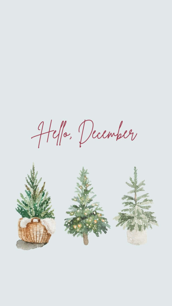 Charming Christmas Trees Wallpaper - Hello December Holiday Spirit
