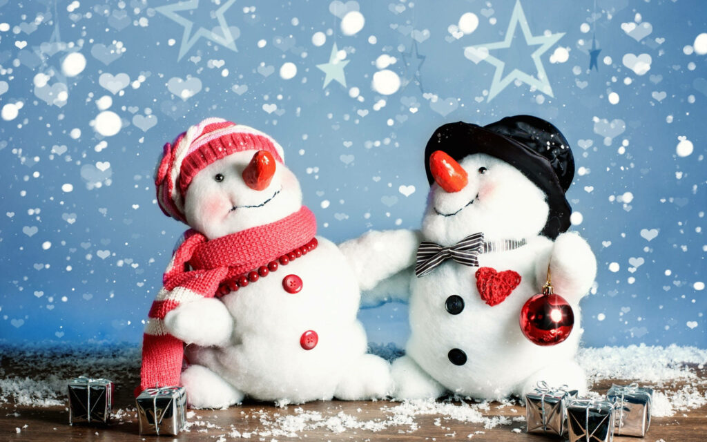Charming Snowmen Wallpaper: Festive Winter Decor for Christmas