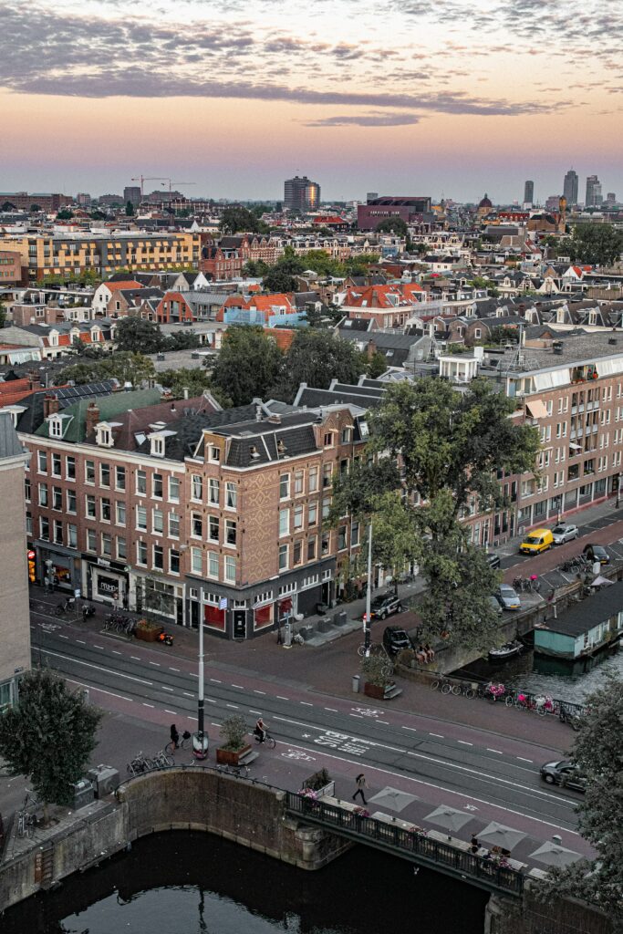 Charming Cityscape Wallpaper: Blend of Traditional & Modern Architecture