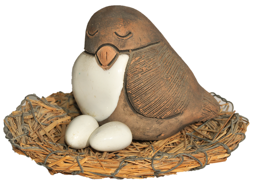 “Charming Clay Bird Nesting: Serene Wallpaper with Intricate Details”