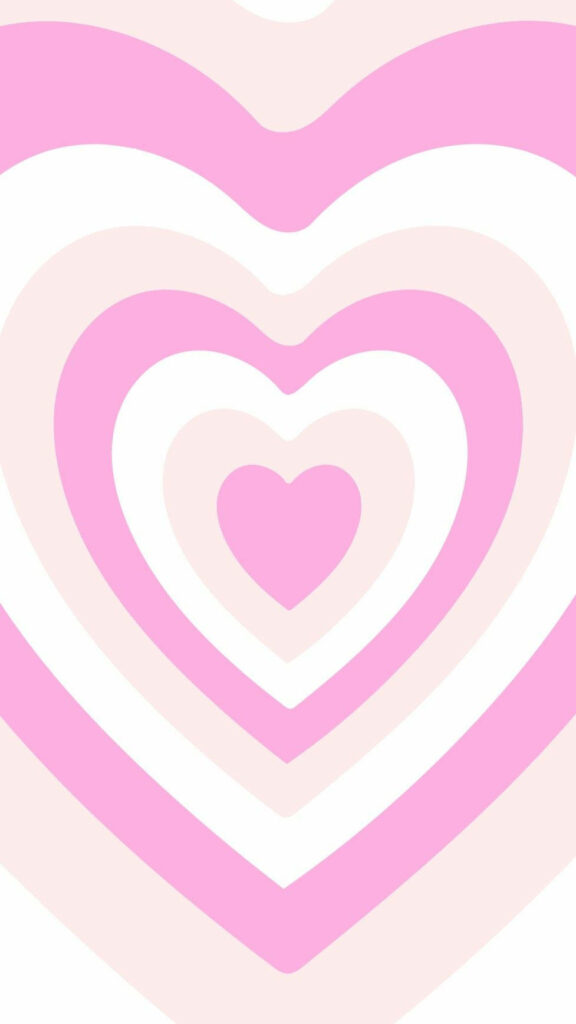 Charming Concentric Hearts Wallpaper in Light Magenta & Pastel Pink