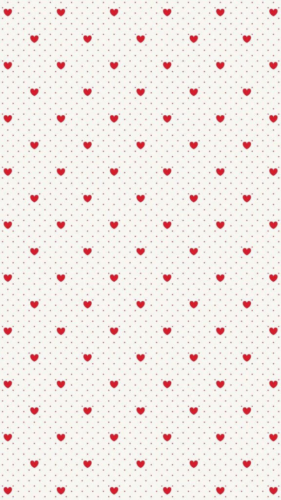 Charming Coquette Red Heart Wallpaper on Soft White Background