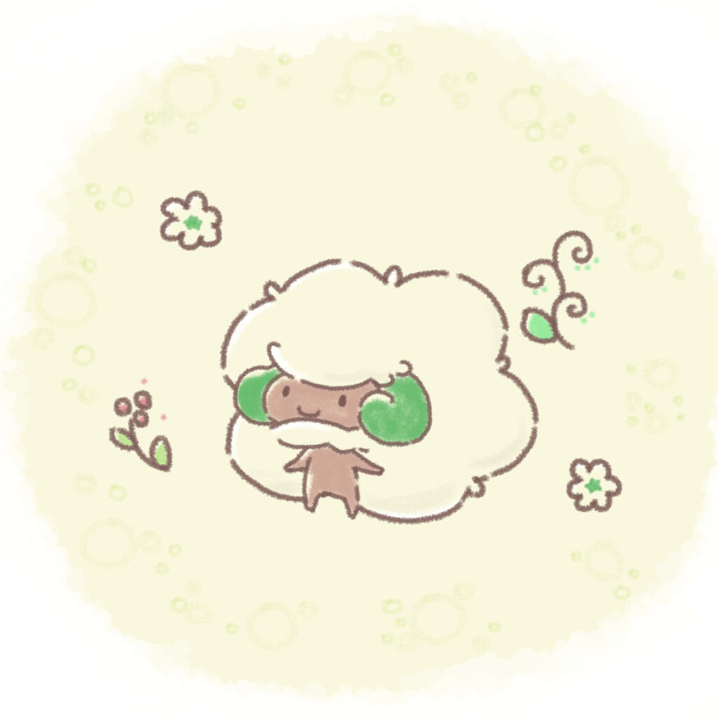 Charming Fluffy Character Wallpaper with Whimsical Floral Designs