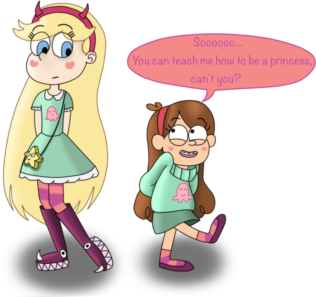 Charming Wallpaper: Star Butterfly & Mabel Pines' Princess Lesson