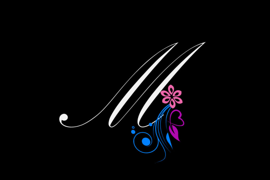 Charming Cursive: A Adorable Wallpaper featuring the Lovely Letter M