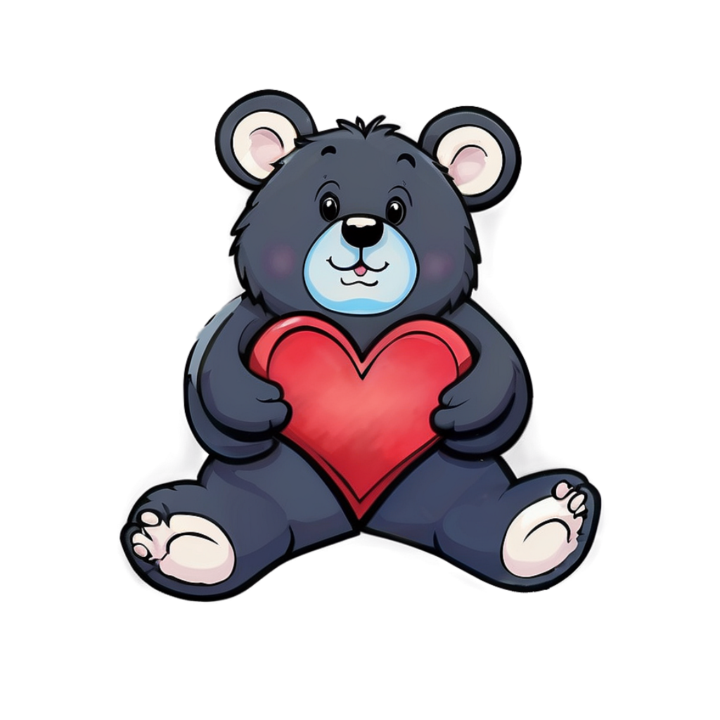 Charming Bear Wallpaper: Cute Bear with Red Heart on Soft Background