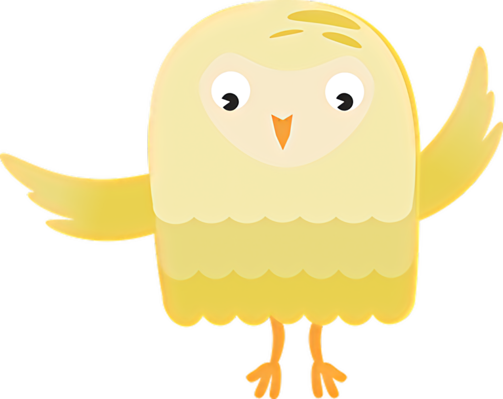 Charming Cartoon Owl Wallpaper in Soft Yellow - Whimsical Background