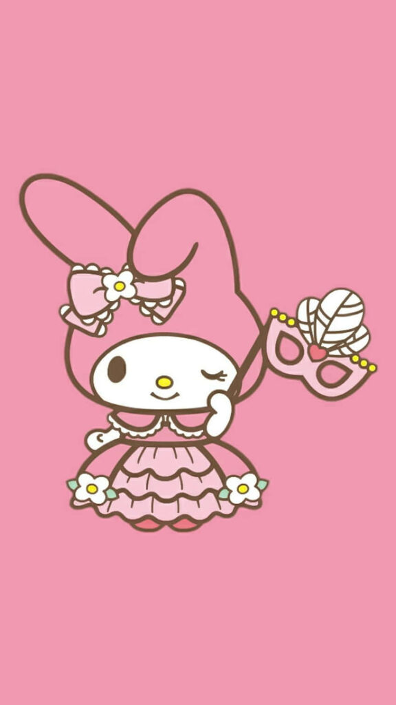 Cute Character in Frilly Pink Outfit on Elegant Minimalist Background Wallpaper