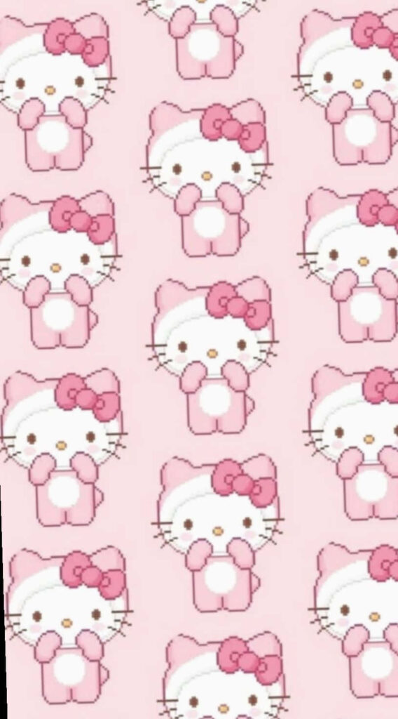 Charming Pink Hello Kitty Wallpaper: Cute Characters & Playful Design