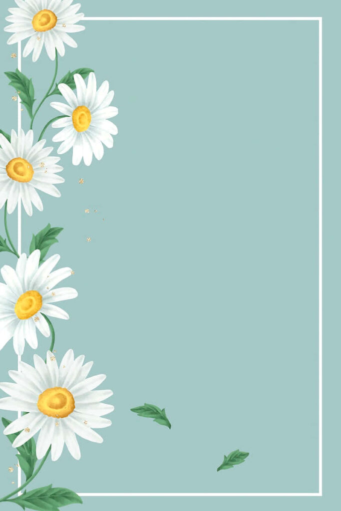 “Charming Daisy Flower Wallpaper on Soft Green Background”
