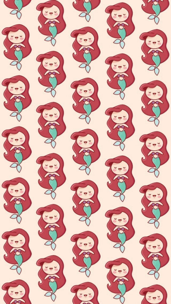 Charming Disney Little Mermaid Wallpaper: Minimalistic Ariel Design