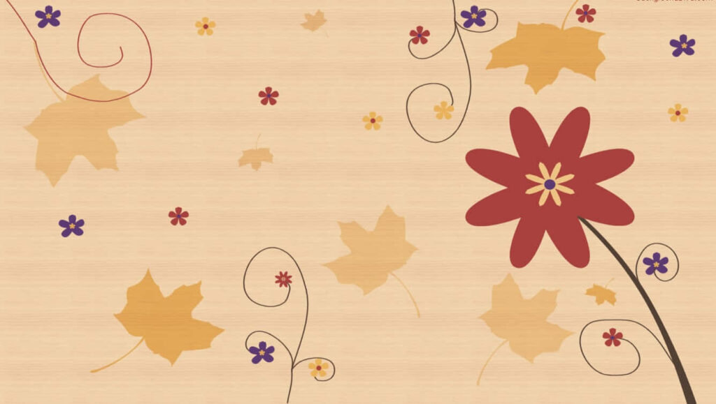 Cozy Fall Desktop Wallpaper with Maple Leaves & Warm Vines Design