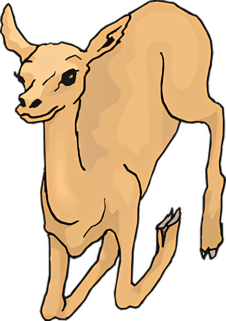 Charming Fawn Wallpaper: Animated, Graceful Beige Illustration