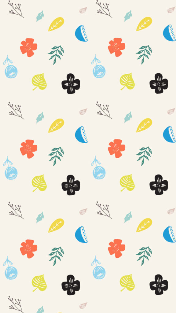 Charming Minimalist Floral Wallpaper on Cream Background